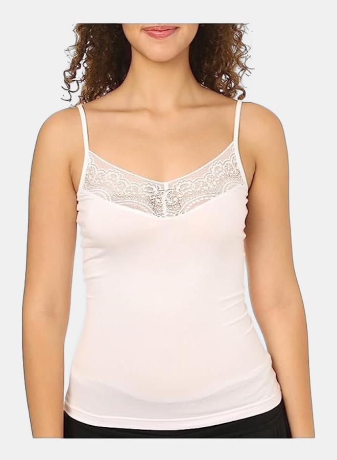 بلوزة قطنية بدون أكمام مزينة بحلقة